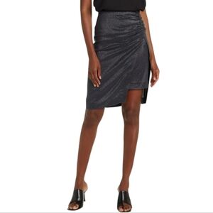 Reiss Womens Sparkly Metallic Ruched Mini Skirt Party Cocktail‎ Clubwear Size 4